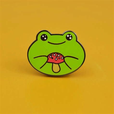 Extreme Largeness Frog And Mushroom Enamel Pin Badge Sunrise Direct Free Delivery On Orders