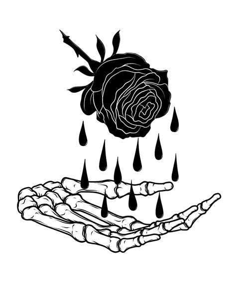 Skeleton Hand Holding Dead Rose Tattoo Information Website
