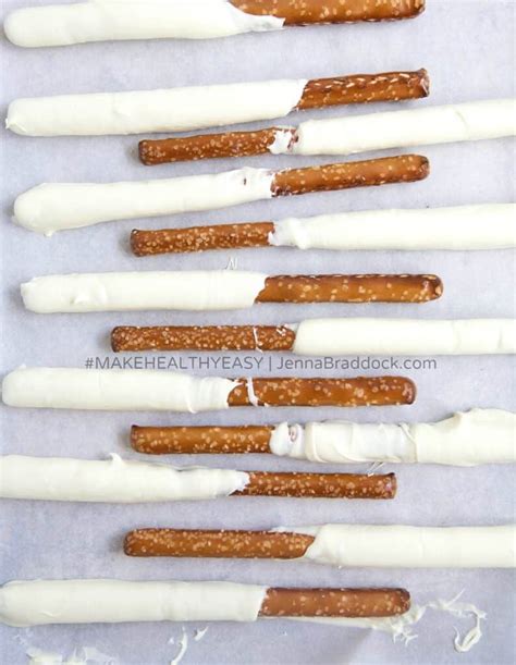 White Chocolate Dipped Pretzel Rods