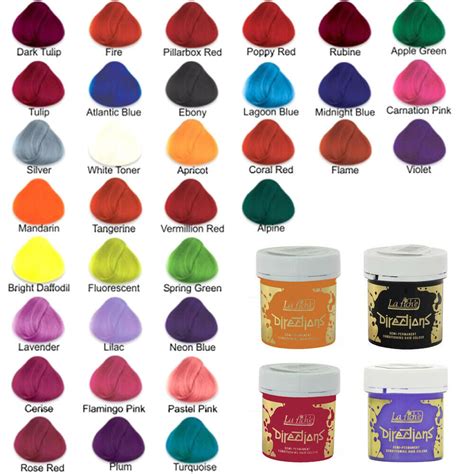 Vegane la directions la riche directions haarfärbemittel 4 x La Riche Directions Semi Permanent Hair Colour Dye All ...