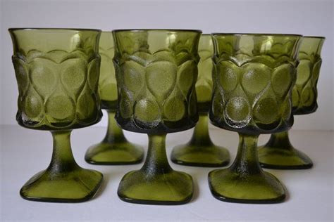 Noritake Spotlight Olive Green Footed Glasses Goblets Set Of Etsy Noritake Unique Items