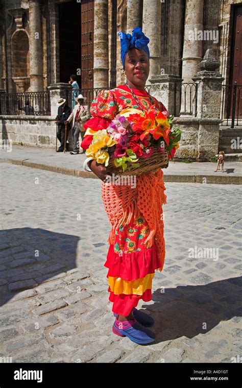 Lady Wearing Colourful Traditional Clothing Plaza De La Catedral