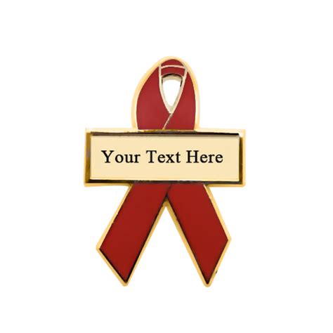 Red Personalized Cause Awareness Ribbon Pins