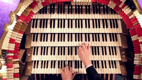 An Organist Plays The Keys Of A Pipe Organ Stock Footage Video