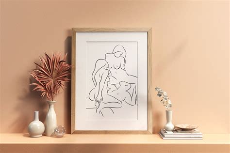 Erotic Line Art Threesome Sex Line Drawing Printable Wall Etsy Uk