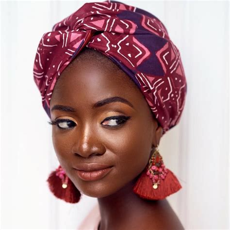 Purple African Print Turban African Hairstyles African Turban Head Wraps