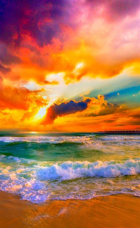 Beach Sunset The Emerald Coast Landscape Oil Painting