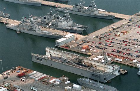 Aerial View Of Naval Station Norfolk Showing The Repair Basin And