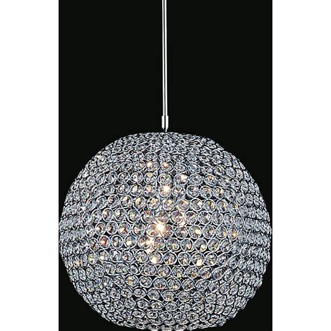 Crystal World Globe 1 Light Chrome Pendant Qs8351p12ct The Home Depot