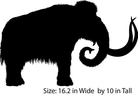 Large Woolly Mammoth Silhouette Vinyl Wall Decal School Classrooms
