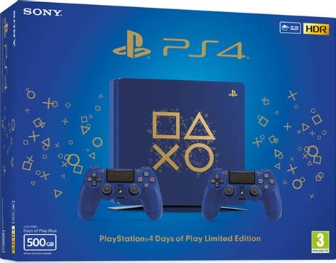 Sony Playstation 4 Slim Days Of Play Limited Edition 500gb And 2x
