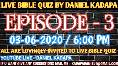 Until is disguised as a pay man in mr. Episode - 3, Live Bible Quiz By Daniel Kadapa || 6:00 Pm ...