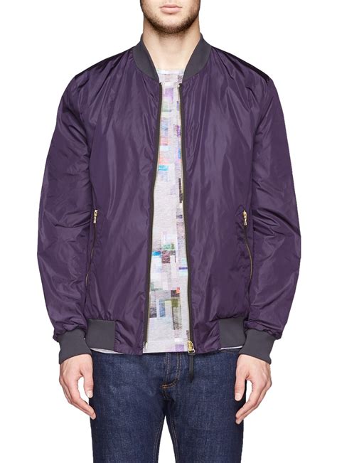 Lyst Ps By Paul Smith Satin Bomber Jacket In Purple For Men