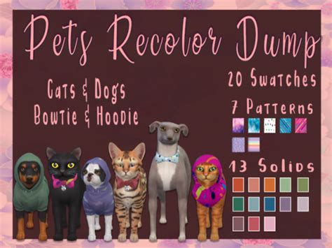 Sims 4 Cats And Dogs Fur Swatches Recolor Mazcow