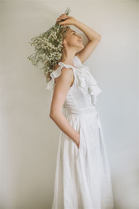 Linen Wedding Dress Handcrafted By Cozyblue All Our Linen Wedding