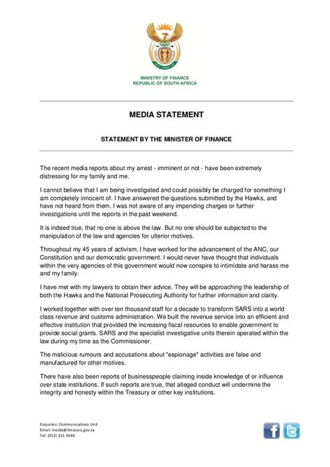 Statement By The Minister