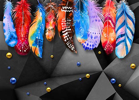 Multicolor Feathers Magicwall