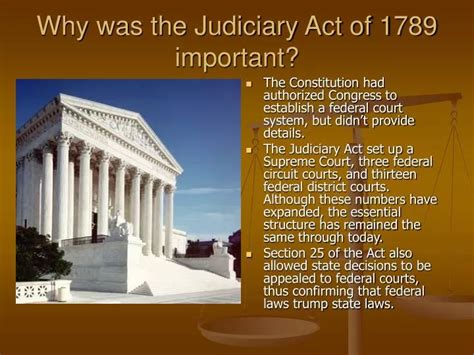 Ppt Why Was The Judiciary Act Of 1789 Important Powerpoint