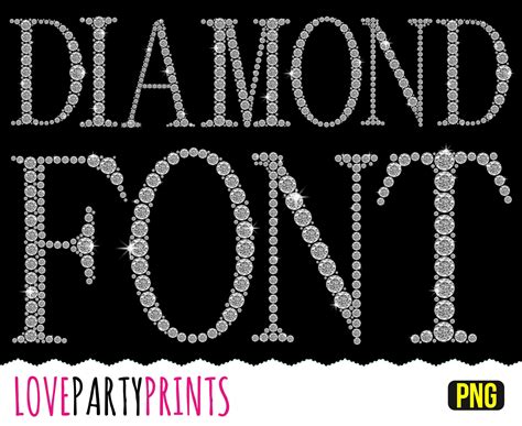 Diamond Font Png Files Full Diamond Alphabet 300dpi High Etsy España