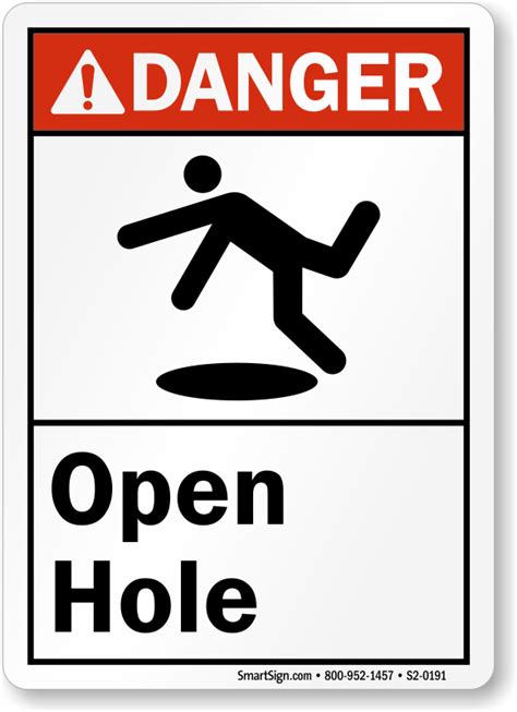 Open Hole ANSI Danger Sign With Graphic Made In U S A SKU S2 0191