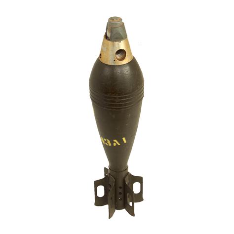 Original Us Wwii Inert 81mm M43a1 He Mortar Round With Aluminum M52