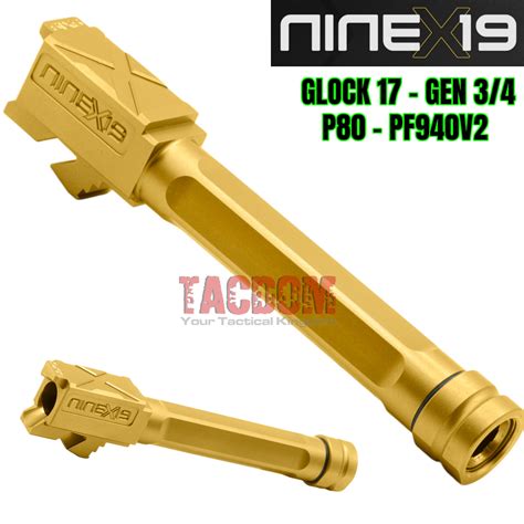 Ninex19 Threaded Barrel 12×28 For Glock 17 Gen 34 9mm Black Nitride