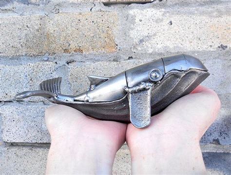 Metal Sculpture Whale Mechanical Whale Figurine Welded Fish Metal