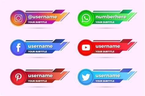 Premium Vector Social Media And Social Site Lower Third And Icons