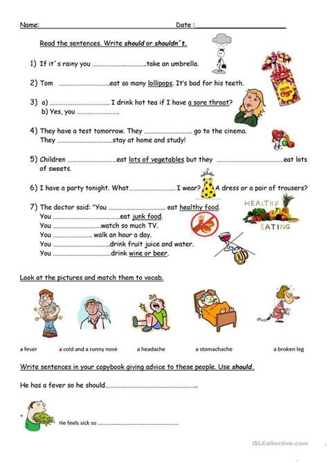 These exercises have been made by english language teachers from all over the world. Giving advice worksheet - Free ESL printable worksheets ...