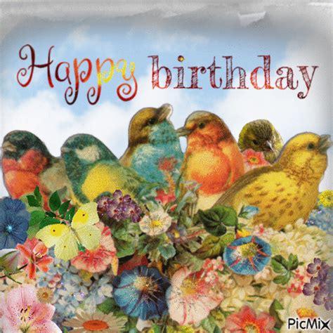 Vintage Bird Happy Birthday  Pictures Photos And Images For