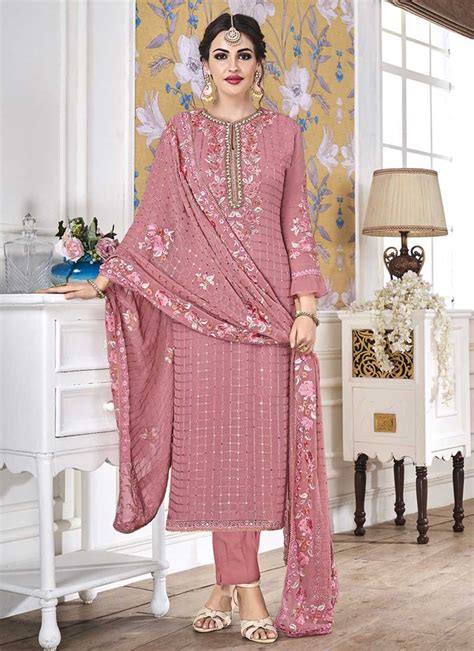 Buy Embroidered Work Pant Style Pakistani Salwar Kameez Online