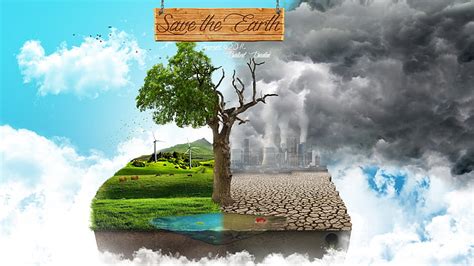 Fondo De Pantalla Digital De Save The Earth Medio Ambiente