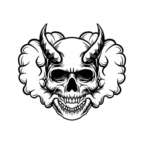 Evil Skull With Smoke Illustration 2858721 Vector Art At Vecteezy