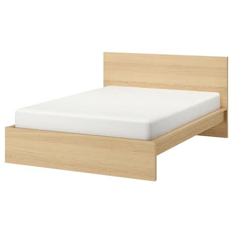 Malm Bed Frame High White Stained Oak Veneerluröy King Ikea