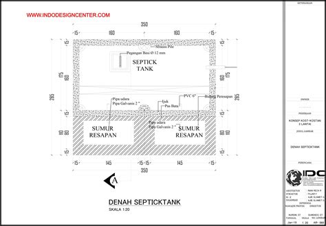 Konsep septic tank yang akan dibangun adalah septic tank komunal. 069 - Denah Septictank Autocad Dwg Yogyakarta || Jakarta Bekasi Depok