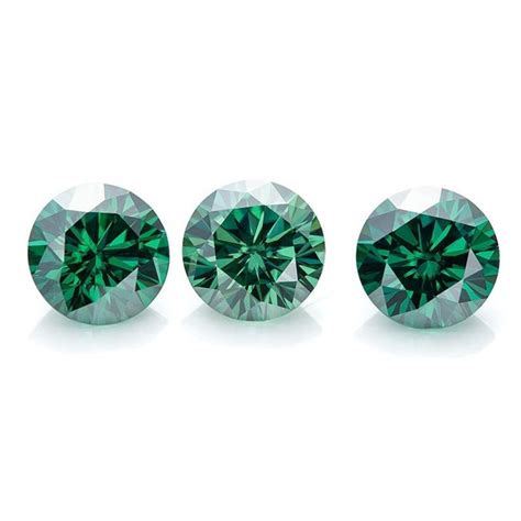 Green Loose Moissanite Diamond Round Cut 500 To 1200 Mm Vvs Etsy