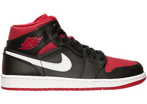 Jordan 1 Mid Black Gym Red White 554724 020