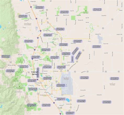 Colorado Springs Zip Code Map Printable Printable Map Of The United