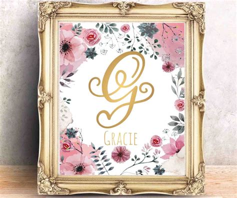 Gracie Name Art Gracie Name Sign Gold Calligraphy Names Etsy