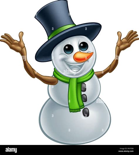 Snowman Christmas Cartoon Character Stock Vector Image And Art Alamy