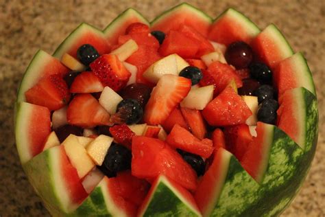 Danettes Recipes Fruit Salad In A Watermelon Bowl