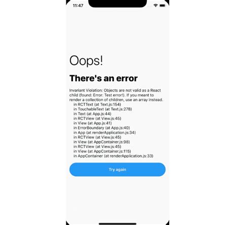Error React Native Example For Android And Ios