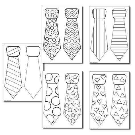 Farthers Day Tie Colouring Sheets Two Ties Per A4 Sheet Coloring