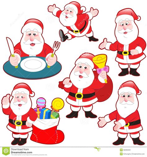 Santa by benbasso on deviantart. Cute Cartoon Santa Claus Collection Stock Vector ...