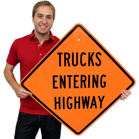 Trucks Entering Highway Sign Highway Sign Sku K 5997