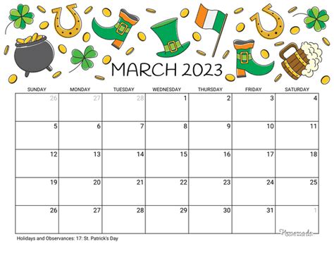 March 2023 And 2024 Calendar Free Printable With Holidays