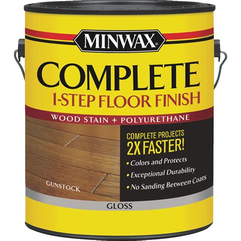 Cleans, brightens & removes stains before staining & waterproofing. Minwax Complete 1-Step Wood Stain & Polyurethane Floor ...