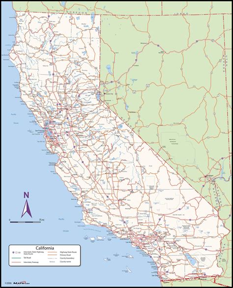 California County Wall Map Maps Laminated California Wall Map Images
