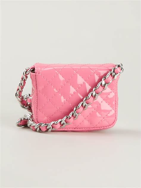 Lyst Moschino Mini Quilted Crossbody Bag In Pink