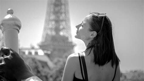 French Girl In The City Of Paris Stock Image Image Of Smile France